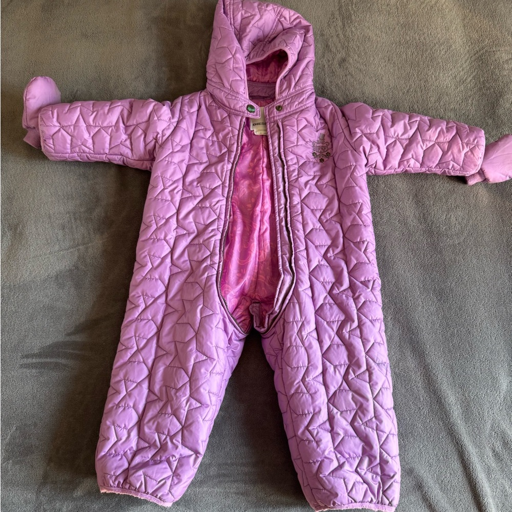 Diesel light purple onesie Quilted Snowsuit